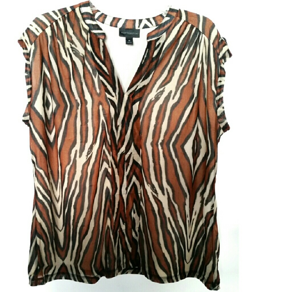 Worthington 1X Animal Print Top